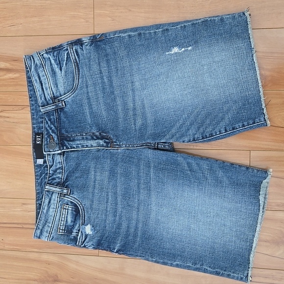 Kut From The Kloth Sophie Bermuda High Rise Jean Shorts Raw Hem Cut Off Size 10 - Picture 1 of 10